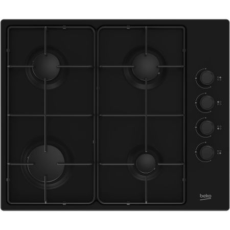 0104523 - BEKO Plaque Gaz HIGG 64123 SBL (61 cm) Noir 4 Feux