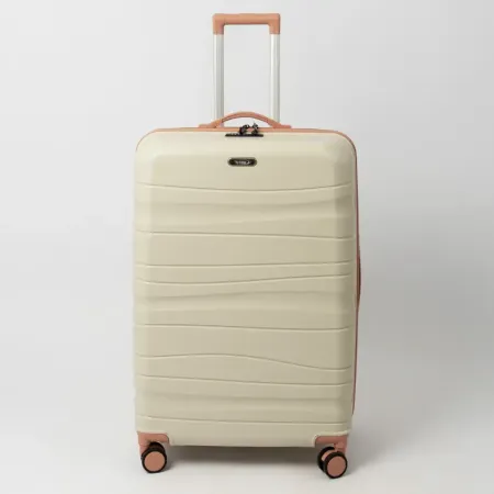 Valise TITOU Incassable Polypropylene | Modèle 20KG - Beige/Saumon