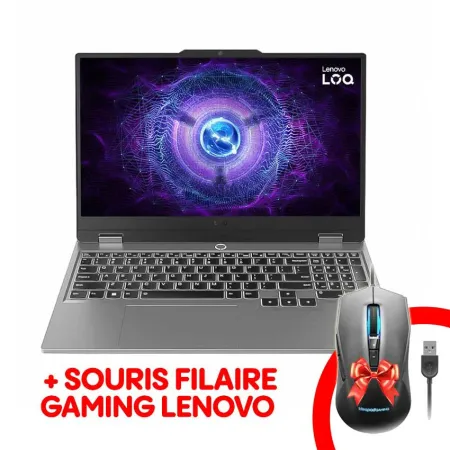 PC PORTABLE LENOVO LOQ | I5 12é Gén - 32 GO - 512SSD - RTX 4050 - WIN 11 + SOURIS GAMING M100
