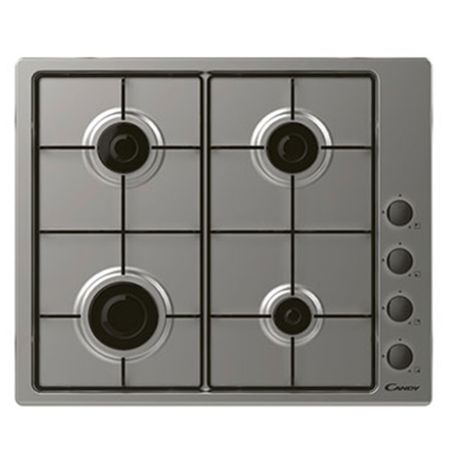 0204143 - CANDY Plaque Gaz CHW6LBX (60 cm) Inox 4 Feux