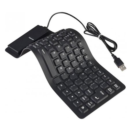 0208690 -CAPS-LOCK-Clavier-Flexible-USB-Azerty-021018-Noir