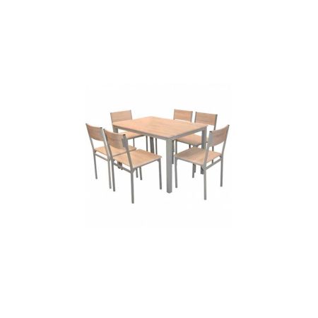 0702287 SOTUFAB Salle A Manger Serena PACK01 (150x90) Chêne Brut +6 Chaises