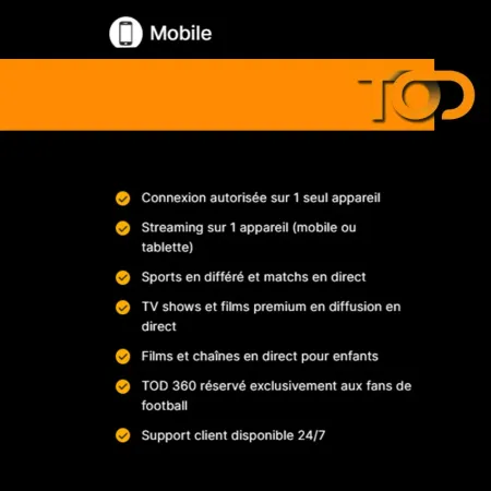 TOD Abonnement Tv & Streaming 12 Mois / 1 Ecran