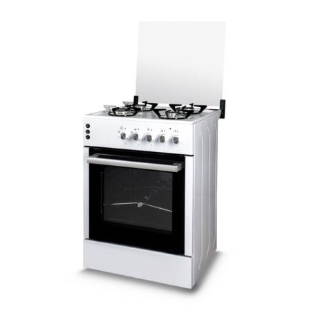 Cuisinière à gaz 4 FEUX KUMTEL | 66.GG40 - Plateau émaillé - Blanc