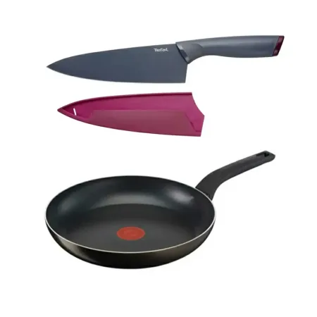 Pack Tefal : Poêle 30 CM EXTRA COOK & CLEAN + Couteau Fresh Kitchen Chef 