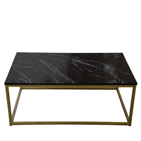 Table Basse Style Travertin effet Marbre Jed Noir | DREAMS