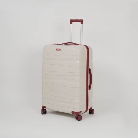 Valise TITOU incassable avec roues démontables | Modèle 30KG - Beige/Rouge 
