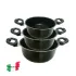 Faitout POT ITALIA  18 CM | Avec Couvercle en Verre - Noir 