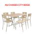 Table pliante ovale et 6 chaises  Beige Clair TC00011BC | SOTUFAB 