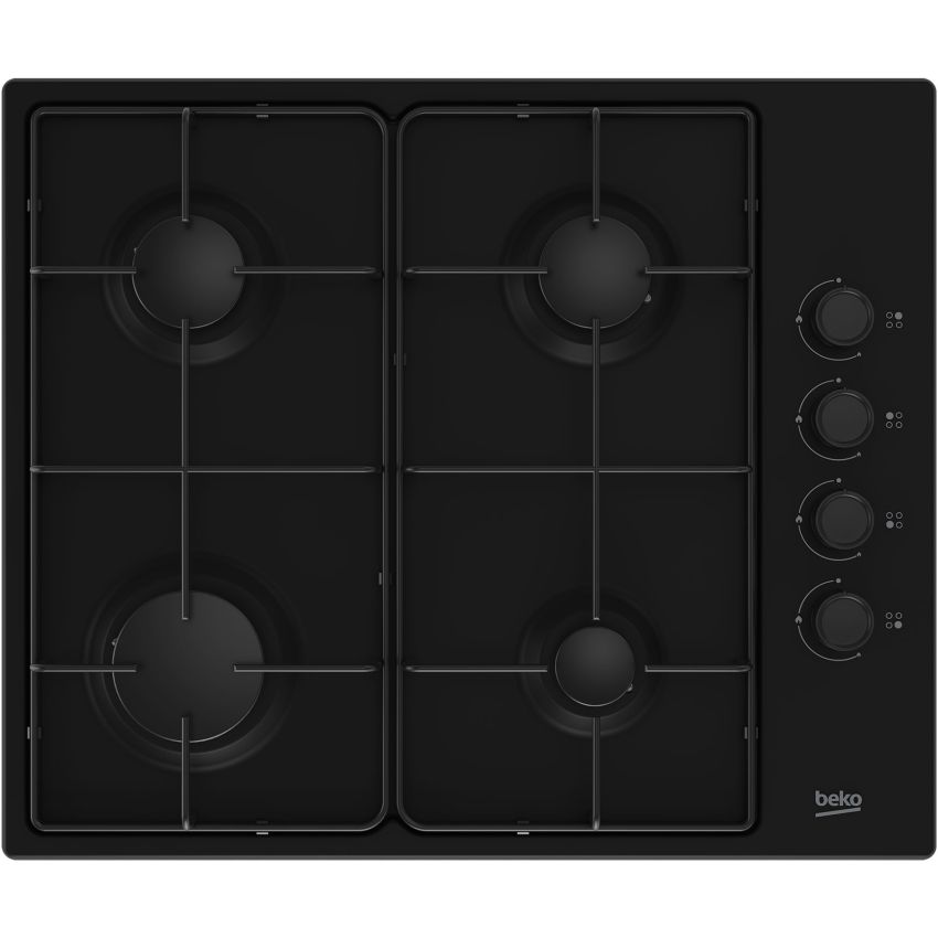 Plaque de cuisson BEKO à Gaz 4 Feux | 60 cm -  HIGG 64123 SBL  -  Noir 