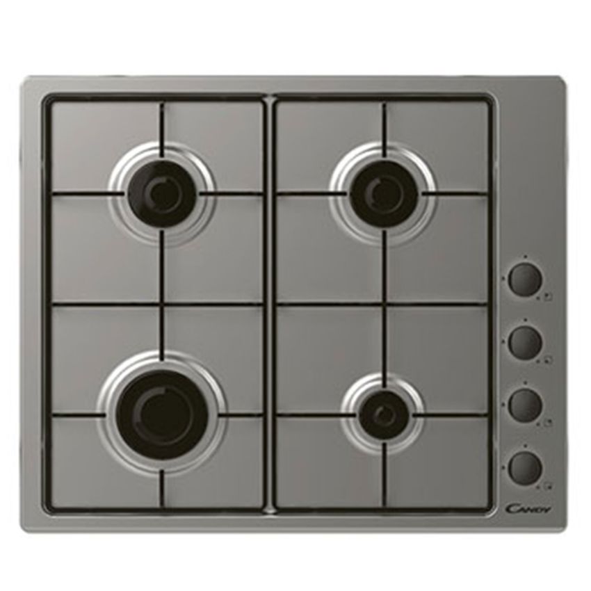 Plaque de cuisson CANDY 4 Feux  | à Gaz  - 60 cm - CHW6LBX  -  Inox 