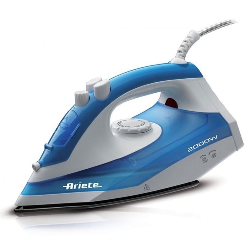 Fer à Repasser ARIETE Semelle TEFLON | 2000 W -  Réglage de la vapeur - Bleu 