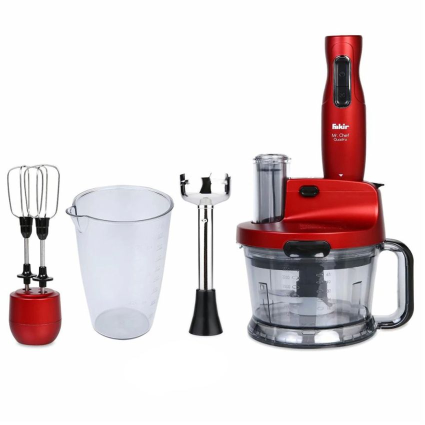  Mixeur Plongeant Multifonction Fakir Mr Chef Quadro | 1000 W - Rouge