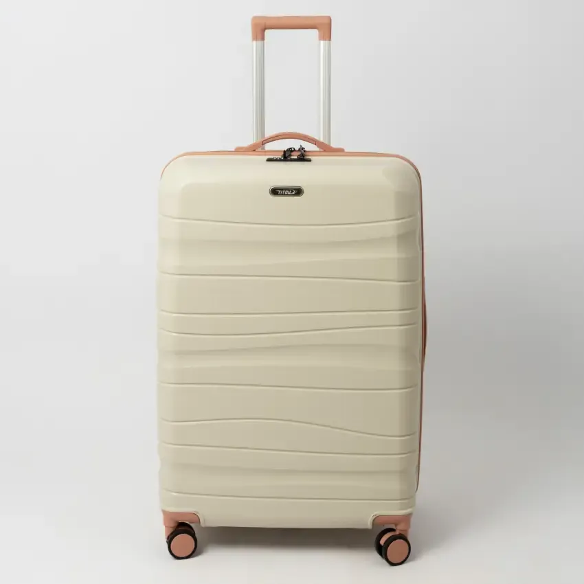 Valise TITOU Incassable Polypropylene | Modèle 15KG - Beige/Saumon 