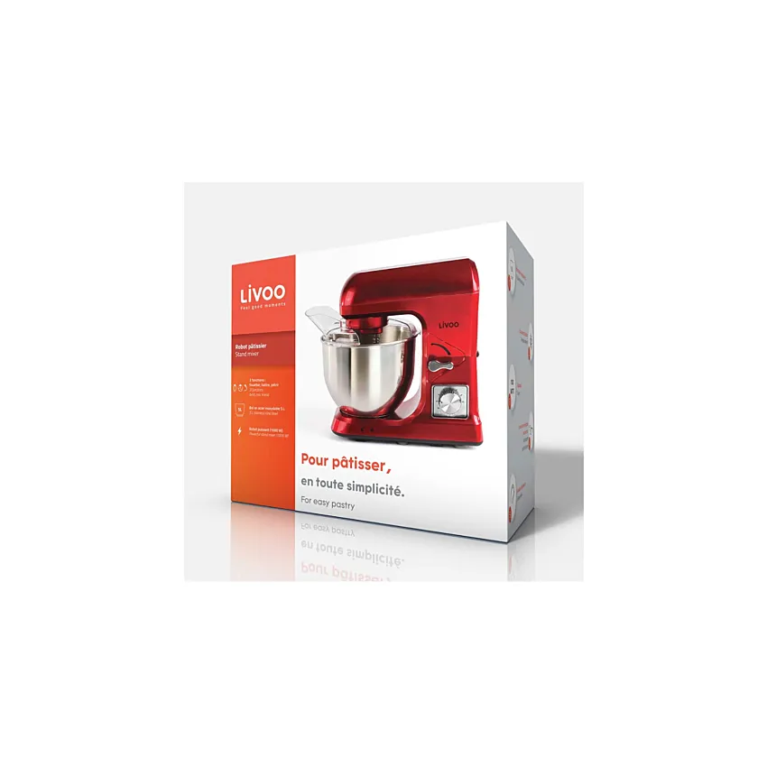 Pétrin LIVOO DOP190R | 1000W - Rouge 