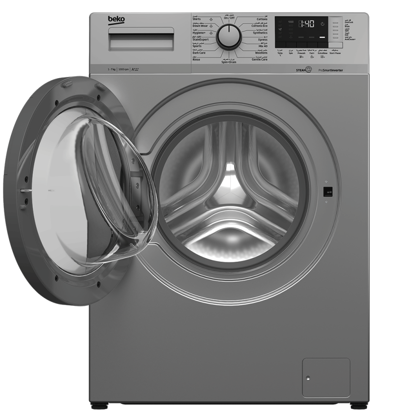 Machine à Laver BEKO 7 Kg | 1000 tours/min - Inverter - Silver 
