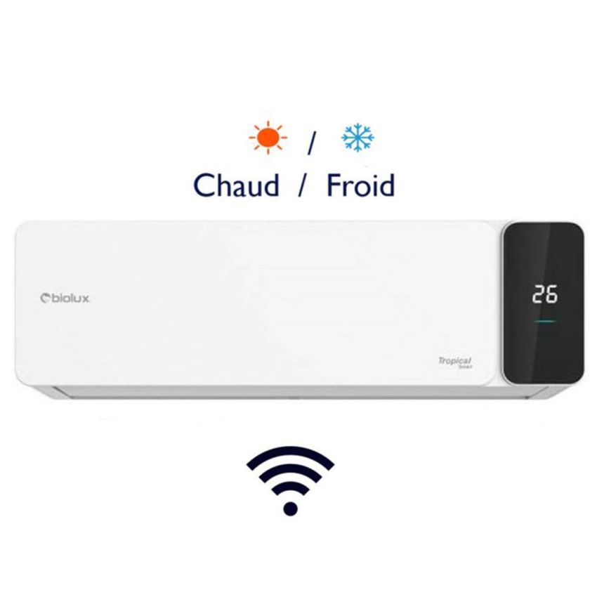 Climatiseur BIOLUX 9000 Inverter | Froid Tropicalisé / Chaud - Avec Wifi intégré - Blanc 
