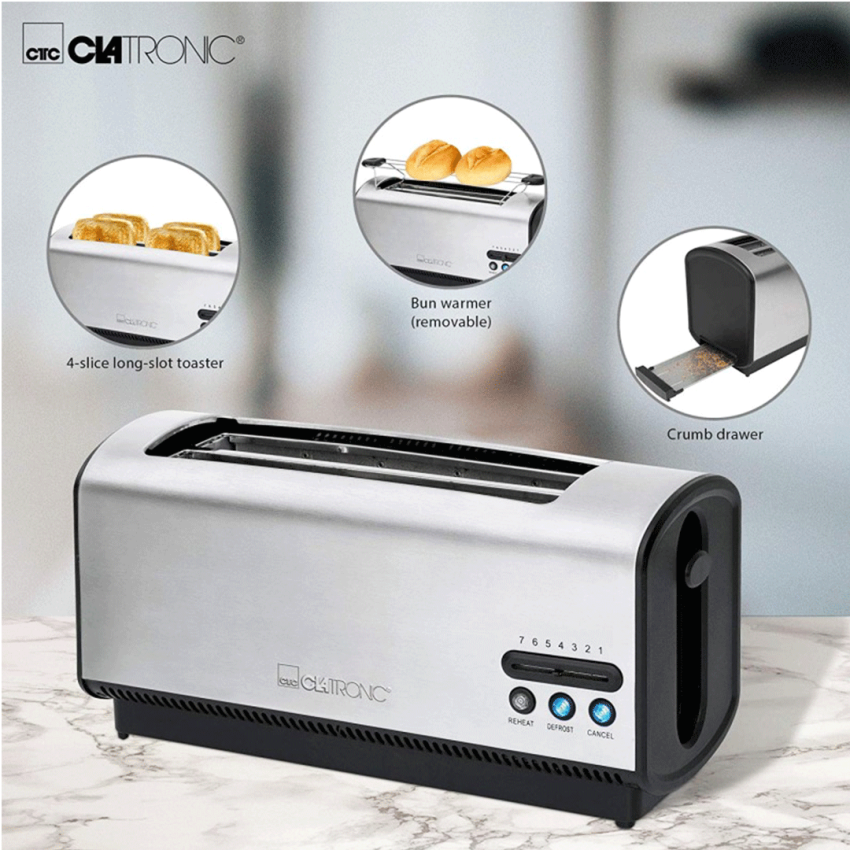 Grille-Pain CLATRONIC 1200 W | TA3687 - Inox 