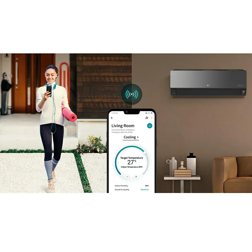 Climatiseur LG 18000 ARTCOOL MIRROR INVERTER | Chaud / Froid - Avec Wifi intégré - D18UAH - Noir 
