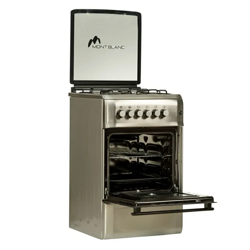 Cuisinière à gaz 4 FEUX MONT BLANC | REX . 50X55 -   Sécurité thermocouple - Inox