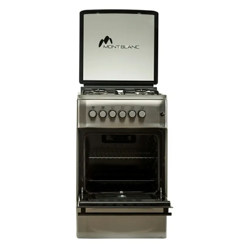 Cuisinière à gaz 4 FEUX MONT BLANC | REX . 50X55 -   Sécurité thermocouple - Inox