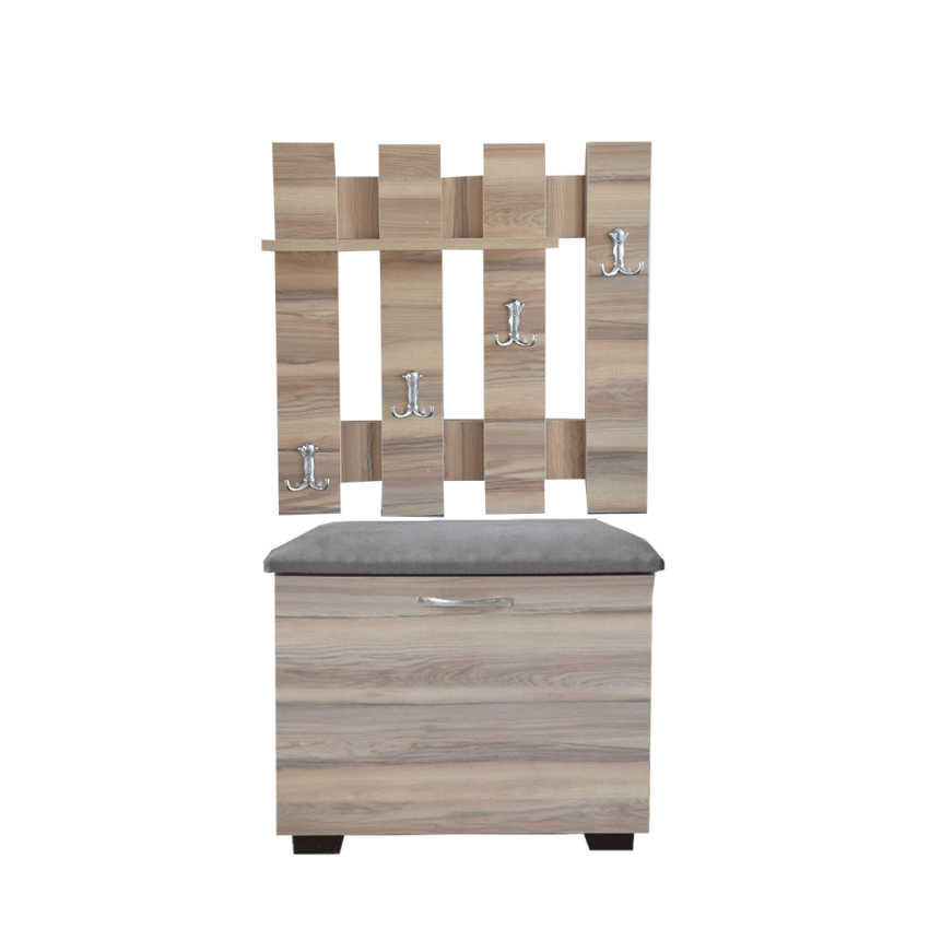 Armoire à Chaussure Avec Support Manteau 60 x 54 Stratifié Chêne Brut | DREAMS 