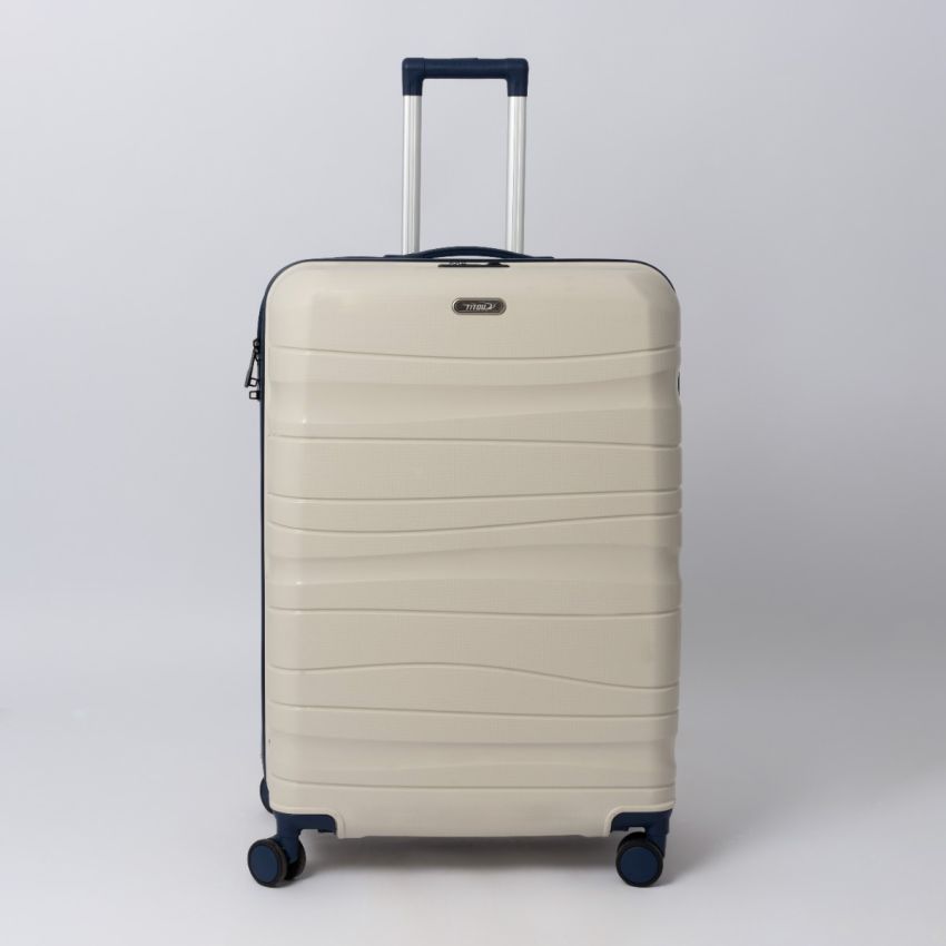 Valise TITOU Incassable Polypropylene | Modèle 20KG - Beige/Bleu 