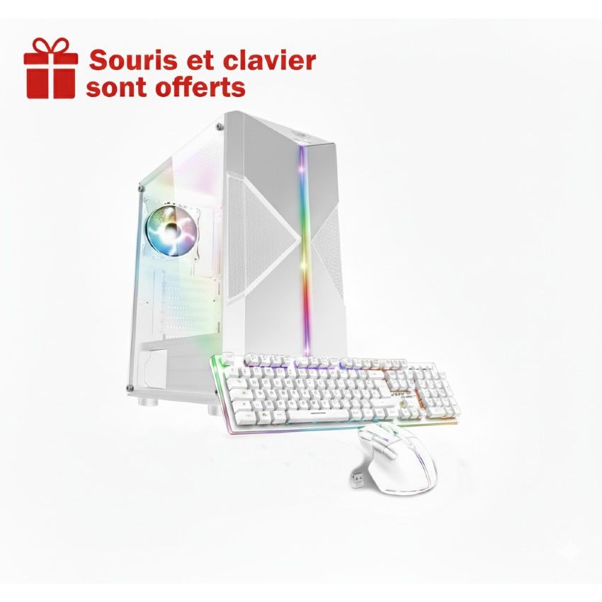 Pc de Bureau Gamer Graiet | AMD RYZEN 3 - 8 Go - Vega 8 - Blanc