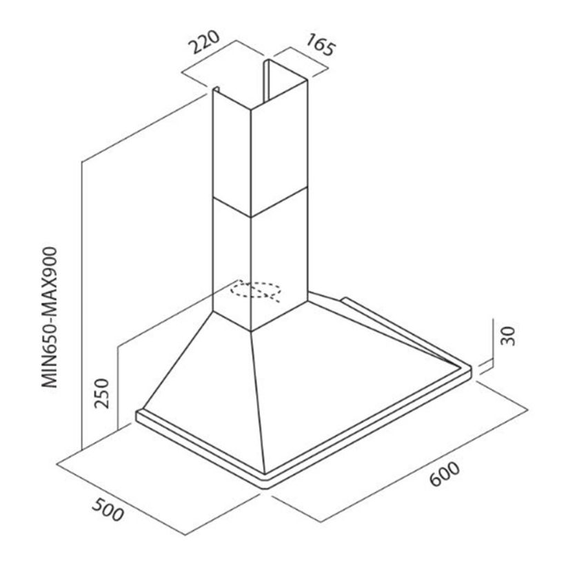 Hotte Aspirante Cheminée  FOCUS  60 cm | Pyramidale  -  F604X  -  Inox