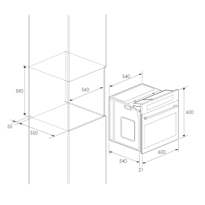 Four Encastrable à Gaz FOCUS 58 Litres | F.536X - Inox 