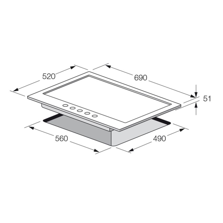 Plaque de cuisson encastrable Focus 5 Feux | 70cm - F 403X - Gaz - Inox 