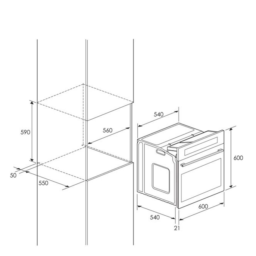 Four Encastrable FOCUS à Chaleur tournante | 60 cm - F525B - Noir 