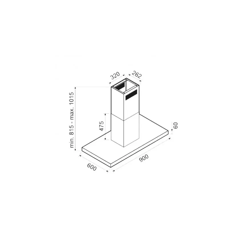 Hotte aspirante Centrale FOCUS 90 CM | SOFT 9040 - Inox 