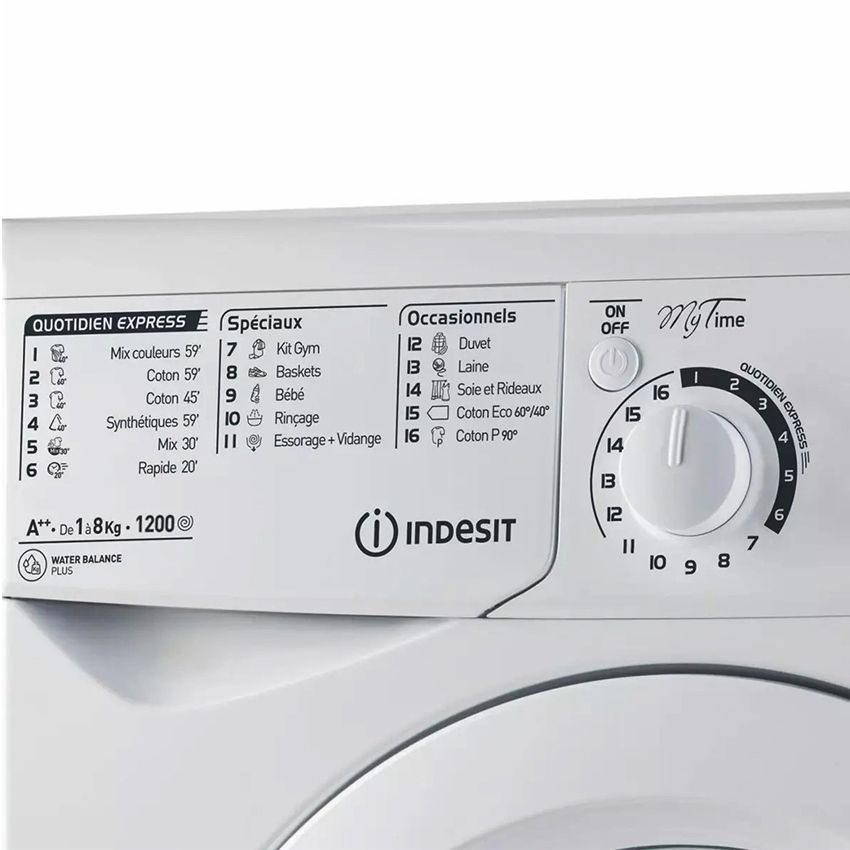 Machine à Laver INDESIT 8 kg | Essorage 1200 Tours/min - EWC 81252WNA - Blanc 
