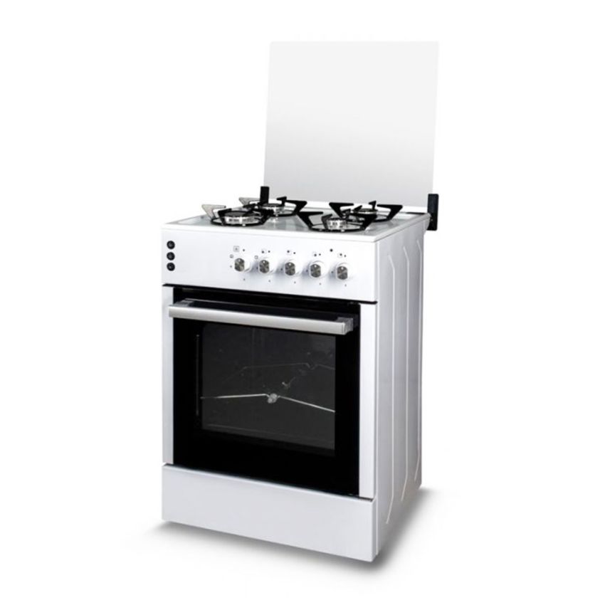 Cuisinière à gaz 4 FEUX KUMTEL | 66.GG40 - Plateau émaillé - Blanc