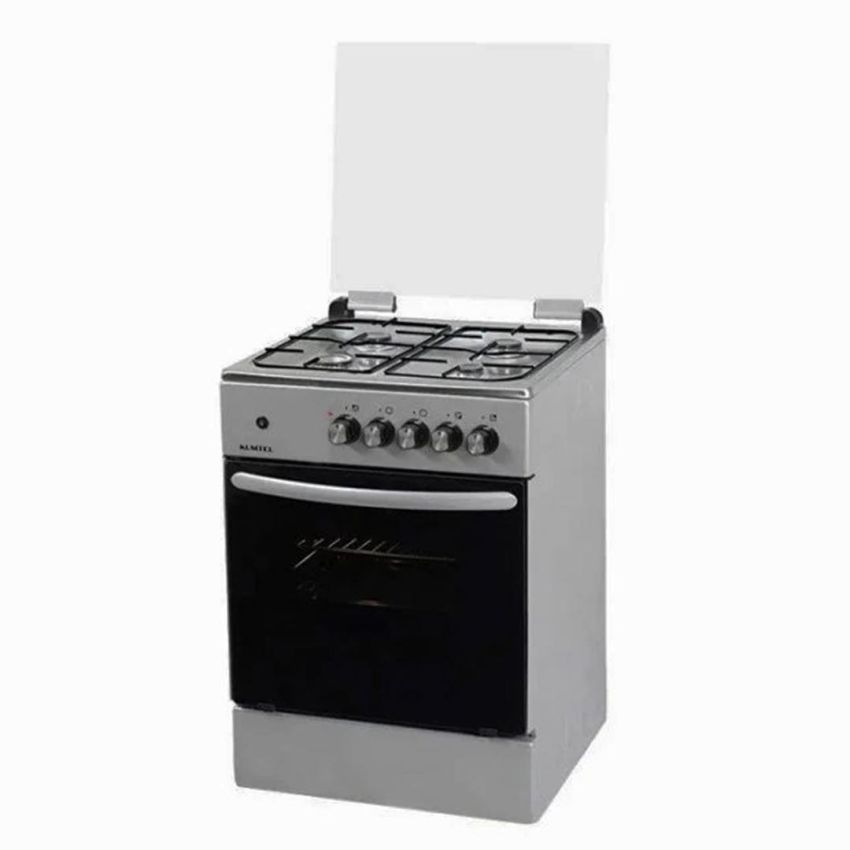 Cuisinière à gaz 4 FEUX KUMTEL | 60.GG40 -   Four en Double Vitrage - Silver 