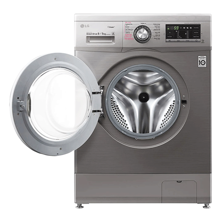 Machine à Laver LG à vapeur 9 kg | Essorage 1400 Tours/min - Lavante / Séchante - FH4G6VDGG6 - Silver 