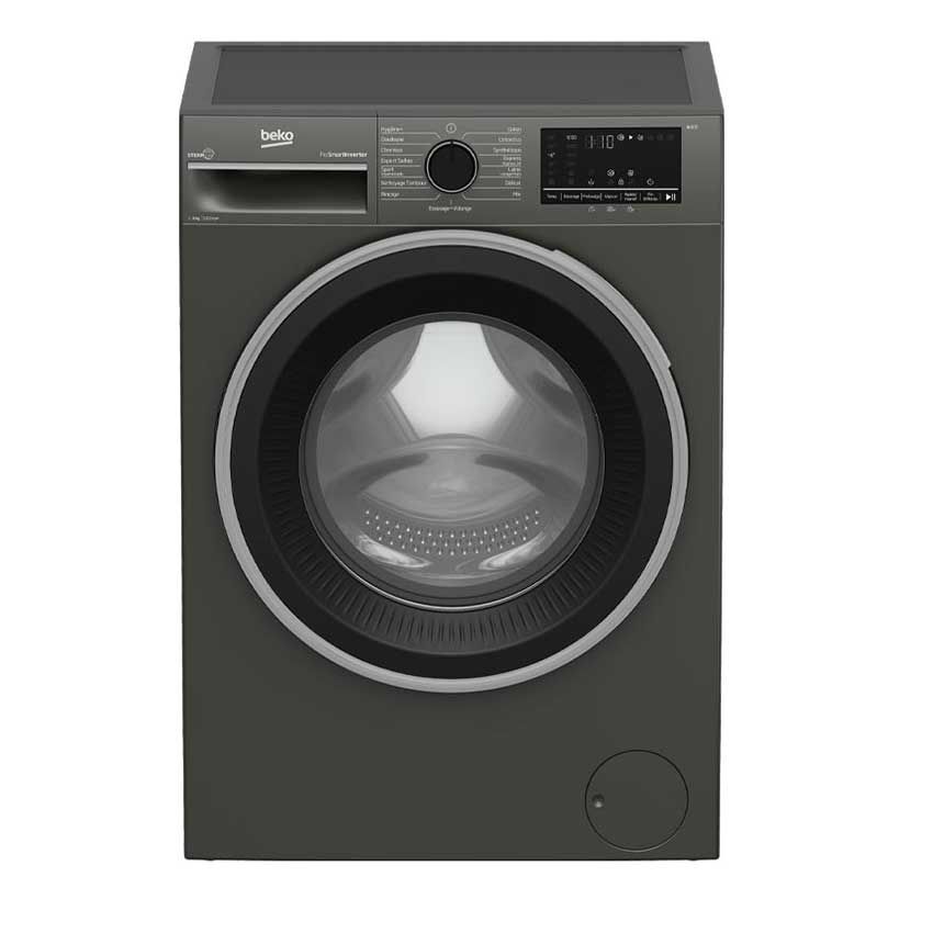 Lave-linge BEKO 8 kg Inverter - Steam Vapeur - Frontale - Gris Foncé - (B3WFU4822MG)