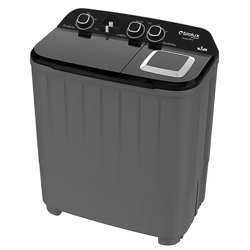 Machine à Laver Semi automatique BIOLUX 8 Kg | DT81S - Noir 