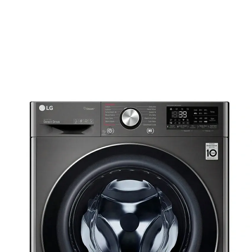 Machine à Laver LG Vivace à vapeur 9 kg | Essorage 1400 Tours/min - Lavante / Séchante - DD6M - Noir 