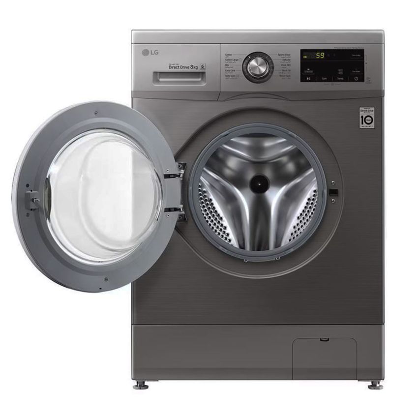 Machine à Laver LG 8 Kg | Essorage 1200 Tours/min - Smart Inverter - DD6M - Silver 
