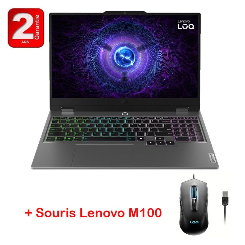 PC Portable Gamer LENOVO LOQ 15IRX9 | i5 12e Gén, RTX 2050, 16Go, 512Go SSD