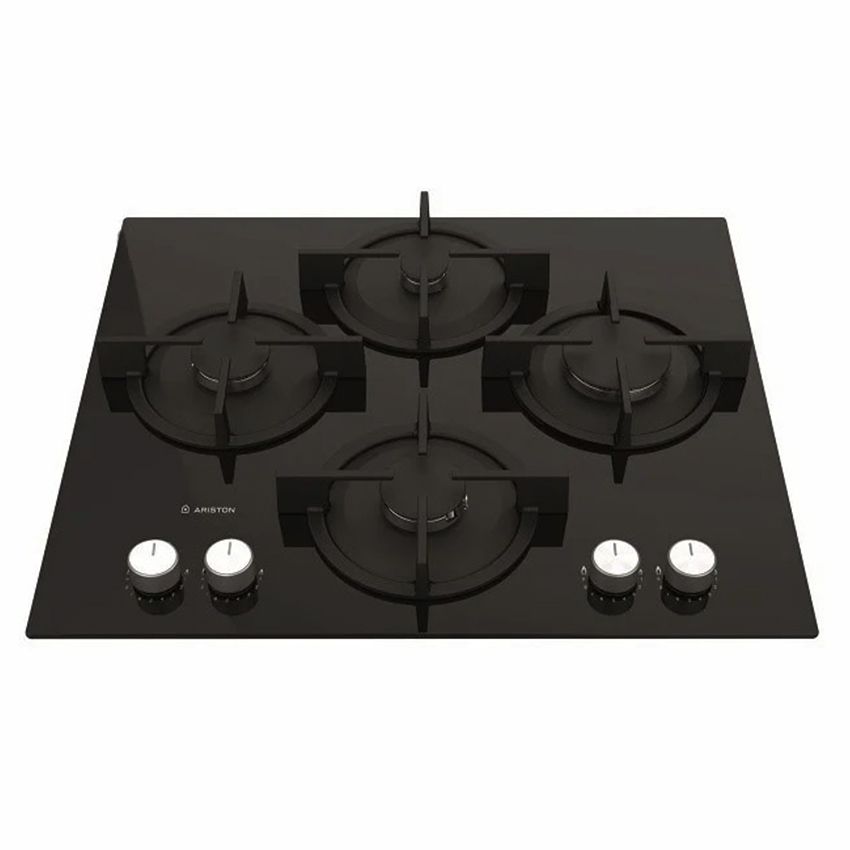 Plaque de cuisson encastrable ARISTON 4 Feux | 60cm - AGS61S/BK HOB A - Gaz - Verre Noir