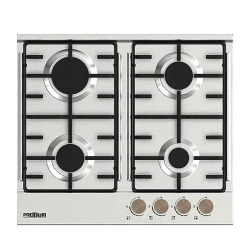 Plaque  de  cuisson  PREMIUM  4 Feux  |  à Gaz  -  60cm  -   Inox 