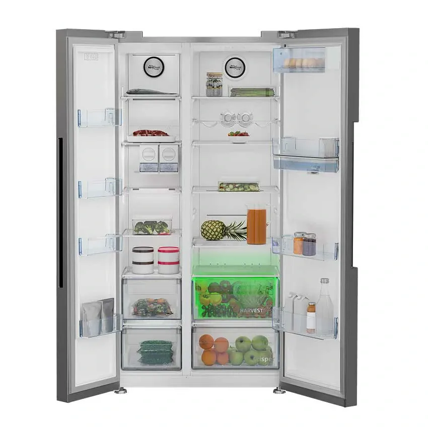 Réfrigérateur BEKO Side by Side 635L Inverter Silver - Froid Ventilé