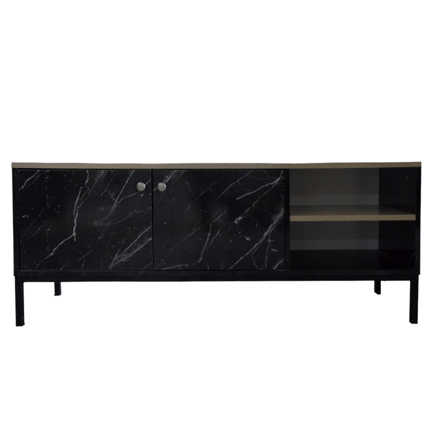 Meuble TV Style Scandinave Baya Chêne Brut & Noir | DREAMS