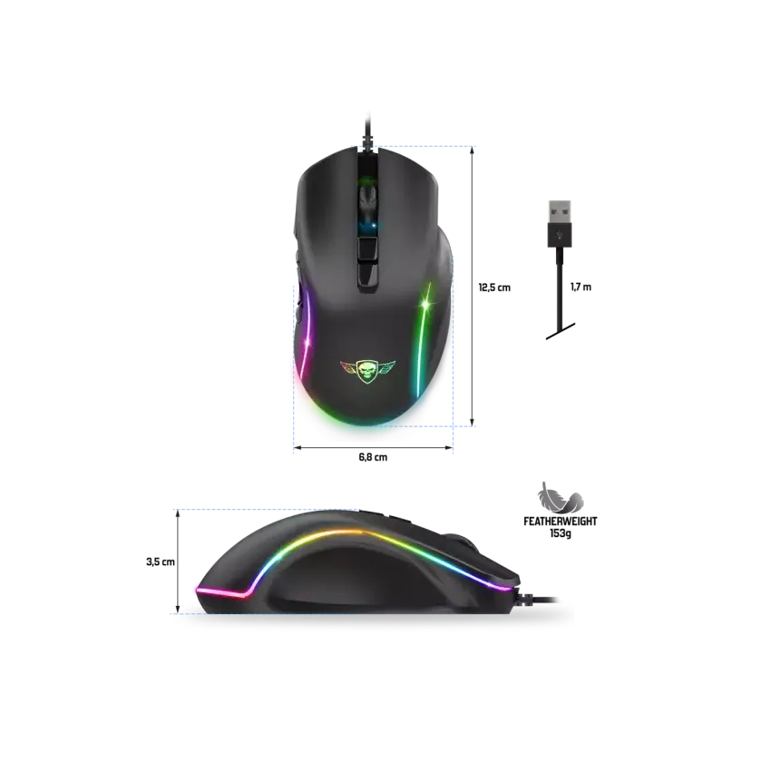 Souris Spirit of Gamer ELITE-M30 | Filaire - 13 Modes - Noir