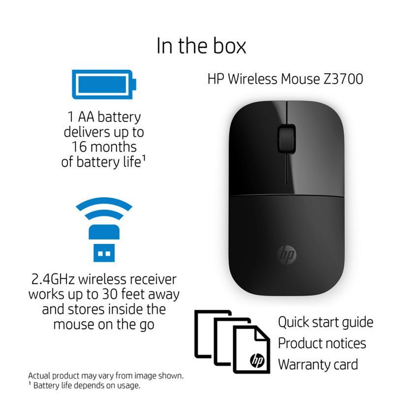 Souris Sans Fil  HP  | Z3700 - Noir - Garantie 2 Ans