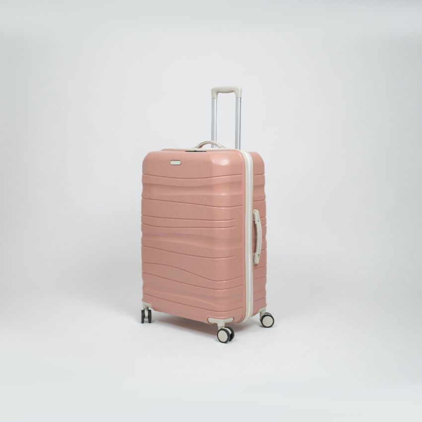 Valise TITOU incassable avec roues démontables | Modèle 30KG - Saumon/Beige