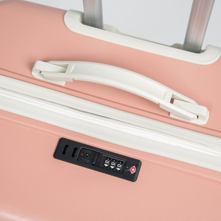 Valise TITOU incassable avec roues démontables | Modèle 15KG - Saumon/Beige